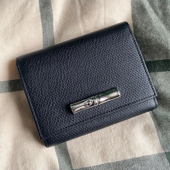 Longchamp Le Roseau Wallet in Black Leather - Picture 1 of 4
